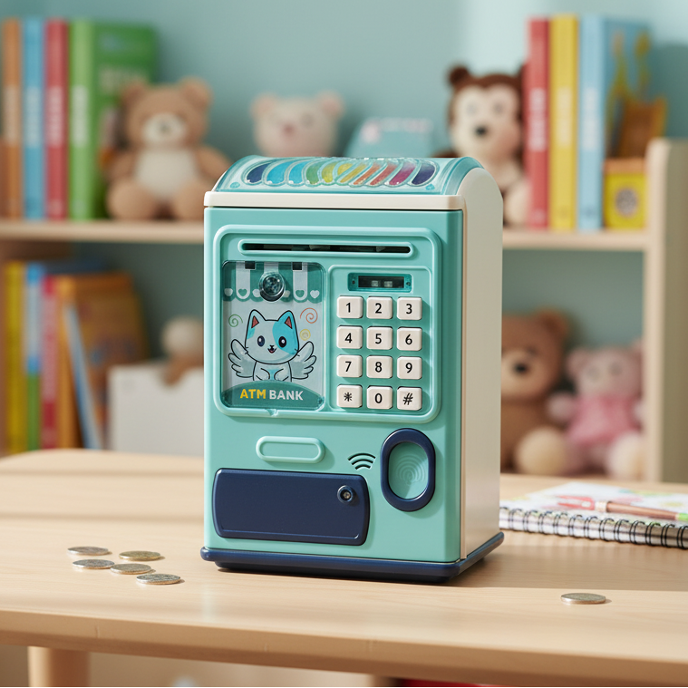 Kids Electronic ATM Piggy Bank with Password Lock & Coin Saving Box