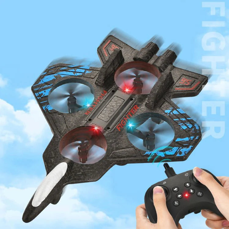 RC Combat Drone Fighter – LED Battle Drone with Remote Control | 360° Stunts & Easy Flying