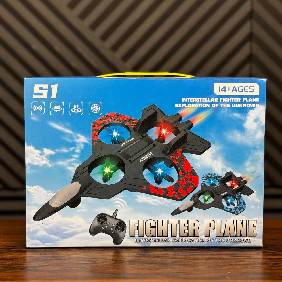 RC Combat Drone Fighter – LED Battle Drone with Remote Control | 360° Stunts & Easy Flying