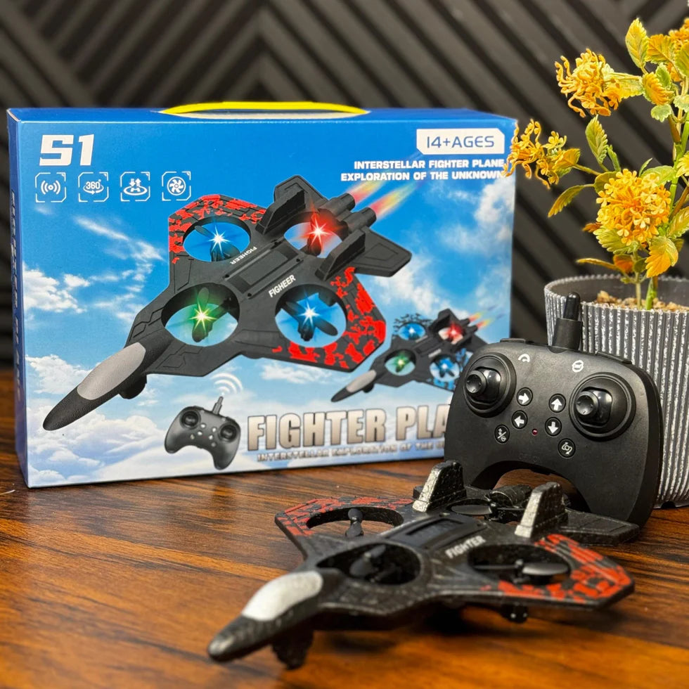 RC Combat Drone Fighter – LED Battle Drone with Remote Control | 360° Stunts & Easy Flying